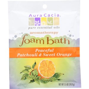 Aura Cacia – Bath Foam Patchouli Orange Peace, 2.5 oz (Pack of 6)