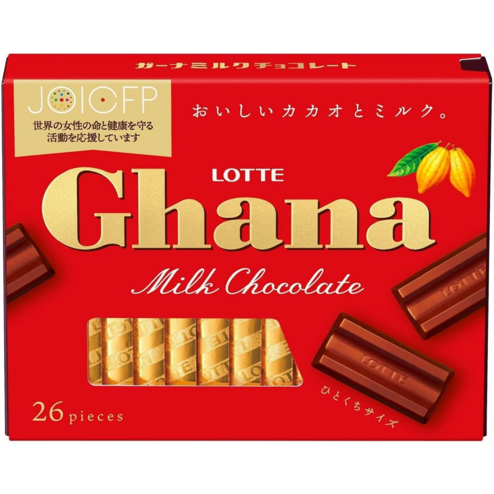 Lotte Ghana Excellent Milk Chocolate 119g (26 Pieces) Made in JAPAN – Tokyo Sakura Mall