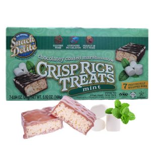 Snack Delite Mint Crisp Rice Treats, Chocolate Coated Marshmallow, 7 Bars