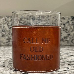 Barrel Down South – Call Me Old Fashioned Faux Leather Rocks Glass