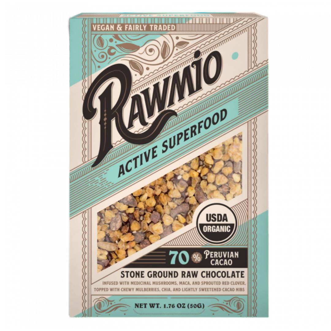 Rawmio Active Superfood Organic Raw Chocolate Bark – 12 Bars x 1.76oz
