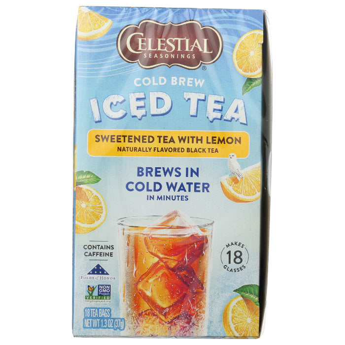 Celestial Seasonings – Cold Brew Tea Sweet Lemon, 18 Bags | Pack of 6