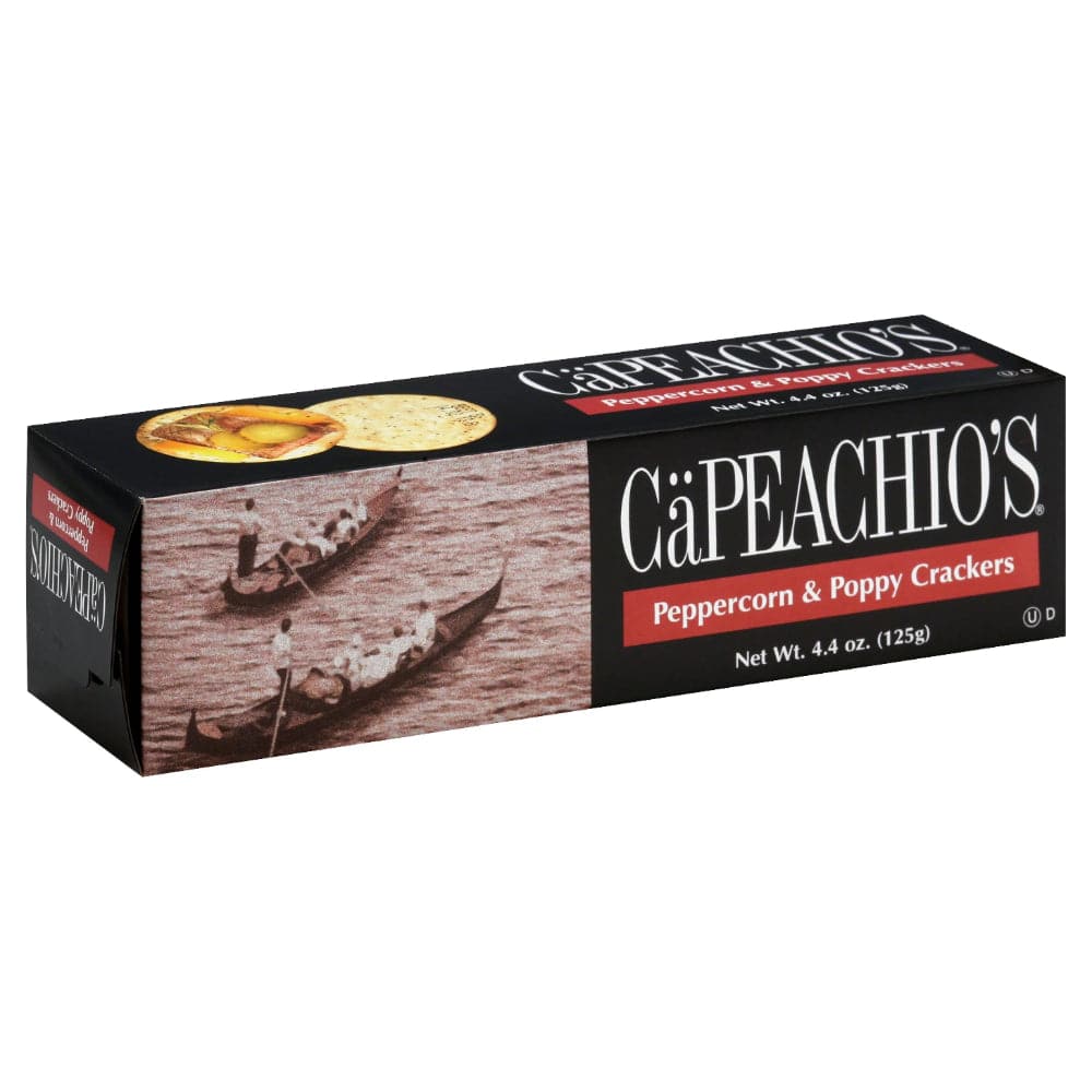 CaPeachio’s – Peppercorn and Poppy Water Crackers, 4.4 Oz
