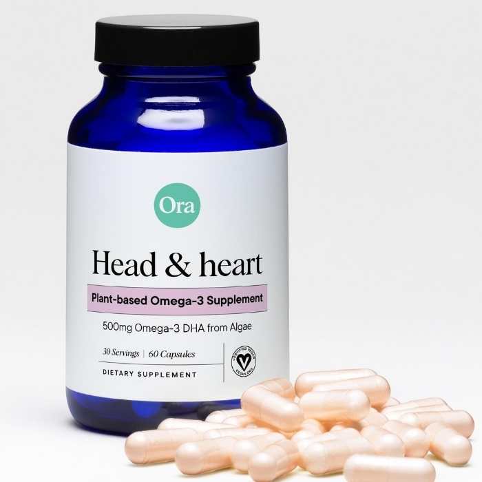 Ora – Plant-based DHA Omega-3 – Head & Heart, 60 Capsules