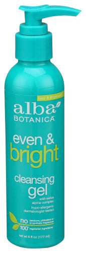 Alba Botanica – Face Cleanser Gel Even & Bright, 6 Oz – Pack of 1