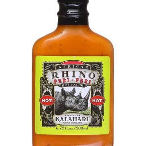 Hot Sauce African Rhino Peri Peri Pepper Hot 6.75 oz Flask Heat 9