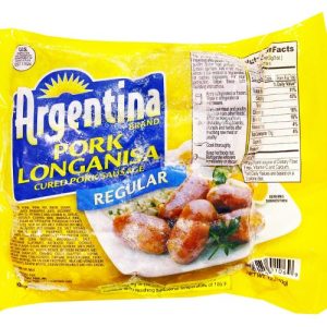 Argentina Brand – Pork Longanisa (Cured Pork Sausage) – Regular – 12 OZ