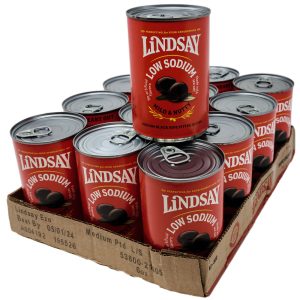 Case of 12 Lindsay Low Sodium Pitted Black Olives