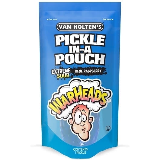 Van Holten’s Warheads Pickle in a Pouch Extreme Sour Blue Raspberry