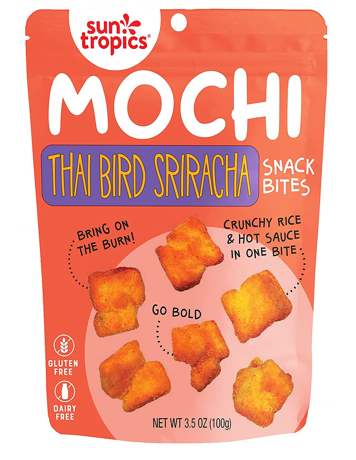 Sun Tropics Mochi Snack Bites Thai Bird Sriracha — 3.5 Oz | Pack of 1