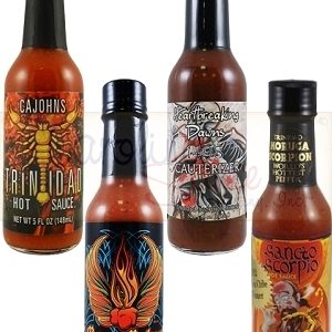 Hottest Trinidad Scorpion and Moruga Hot Sauces 4 Pack