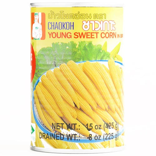Chaokoh – Whole Young Sweet Corn in Brine – 15 OZ