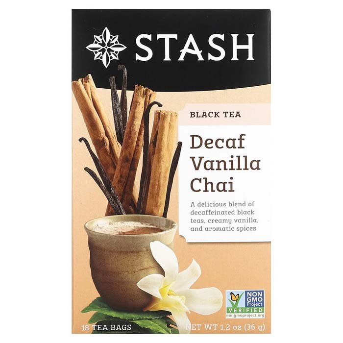Stash – Decaf Chai Vanilla Tea, 18 Bags | Pack of 6