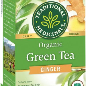 Traditional Medicinals – Green Ginger Organic Tea, 16 Bags | Pack of 6