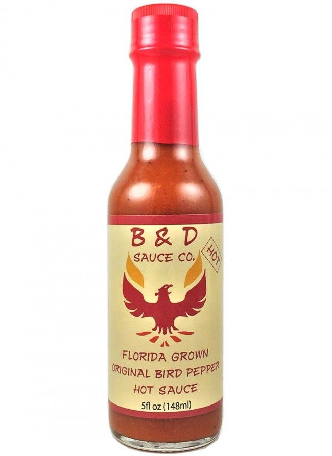 B&D’S Hot Florida Grown Original Bird Pepper Hot Sauce, 5oz.