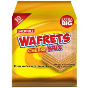 Jack ‘n Jill – Wafrets Cheese Brix – Crispy Wafers with Cheese Filling – 10 Packs – 240 G