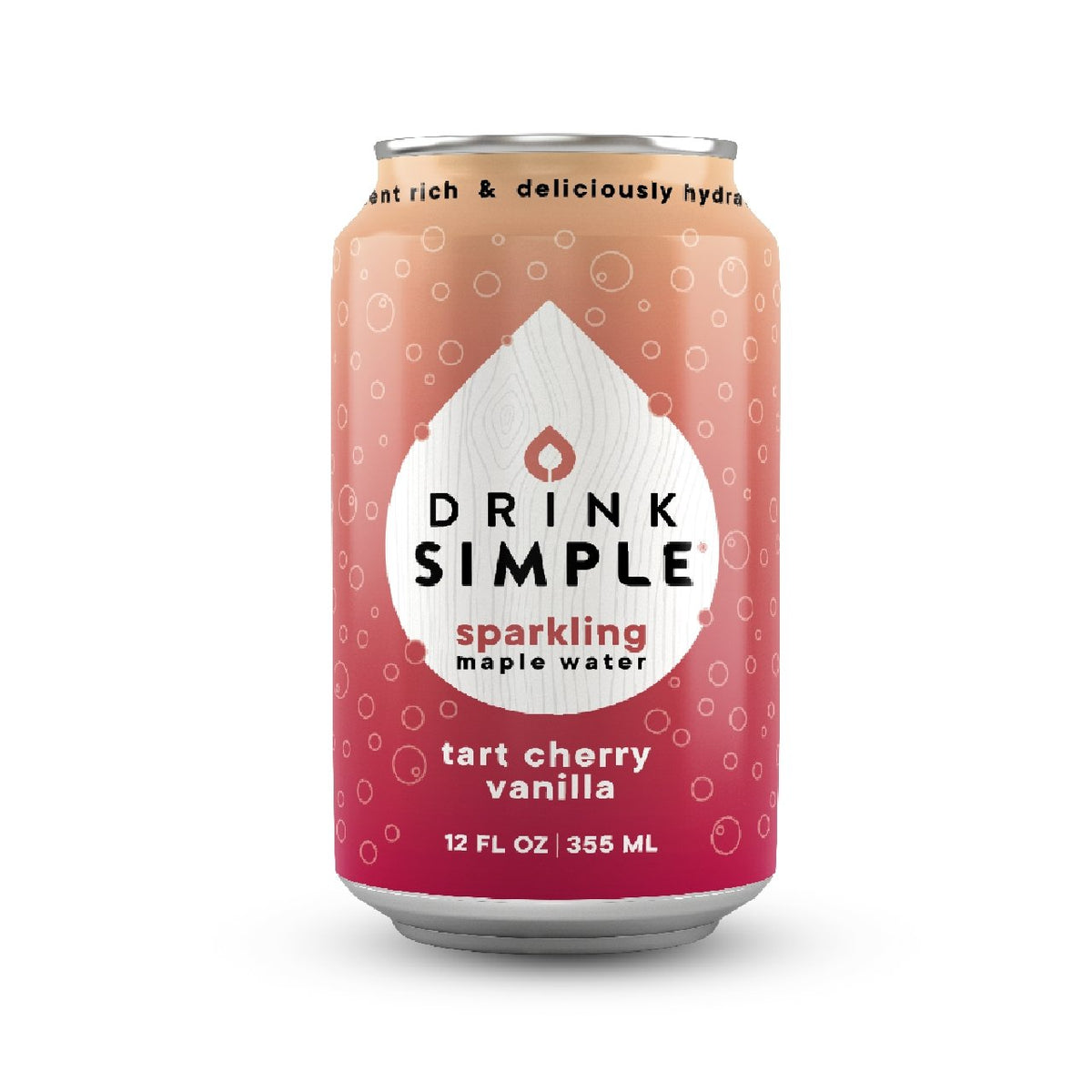 Drink Simple 12 oz. Tart Cherry Vanilla Sparkling Maple Water – 12 Pack