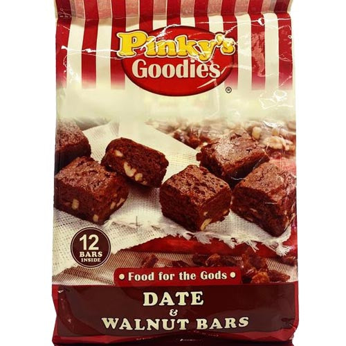 Pinky’s Goodies – Food for the Gods – Date and Walnut Bars – 12 Pieces – 7.60 OZ