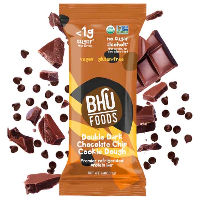 Bhu Foods – Bar Keto Double Chocolate Cookie Dough, 1.6oz | Pack of 8