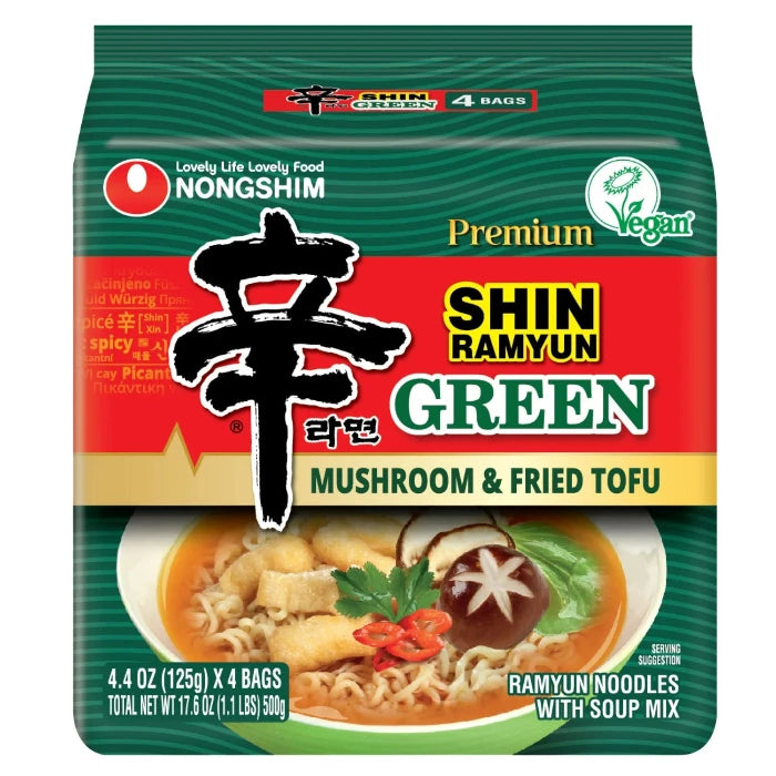 Nong Shim Noodle Green Ramyun 17.6 OZ – Pack of 4