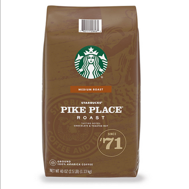Starbucks Pike Place Ground Coffee Beans, 40 oz.