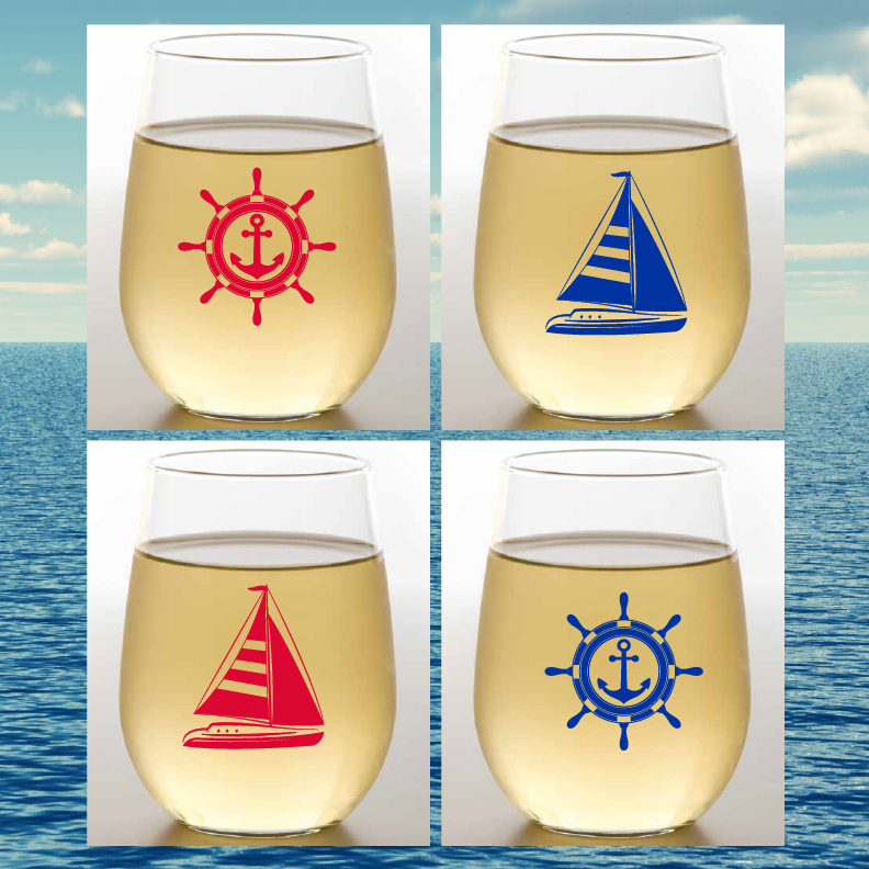 Wine-Oh! – SET SAIL Shatterproof Wine Glasses 4 pack