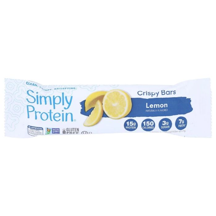 SimplyProtein – Bar Protein Crispy Lemon Single, 1.4 Oz – Pack of 8