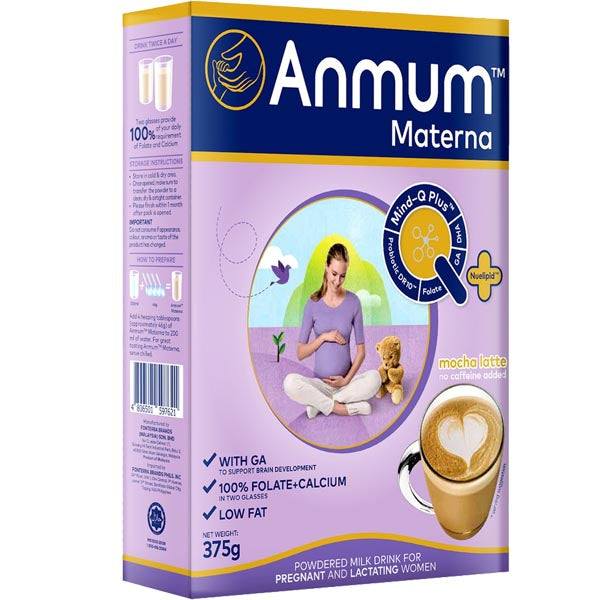 Anmum Materna – Mocha Latte Flavor – Powdered Milk Drink For Pregnant and Lactating Women – 375 G