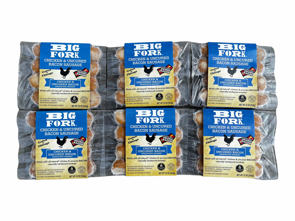 Big Fork Bacon Sausage 4-Pack Pouch – 6 pouches x 4-pack case