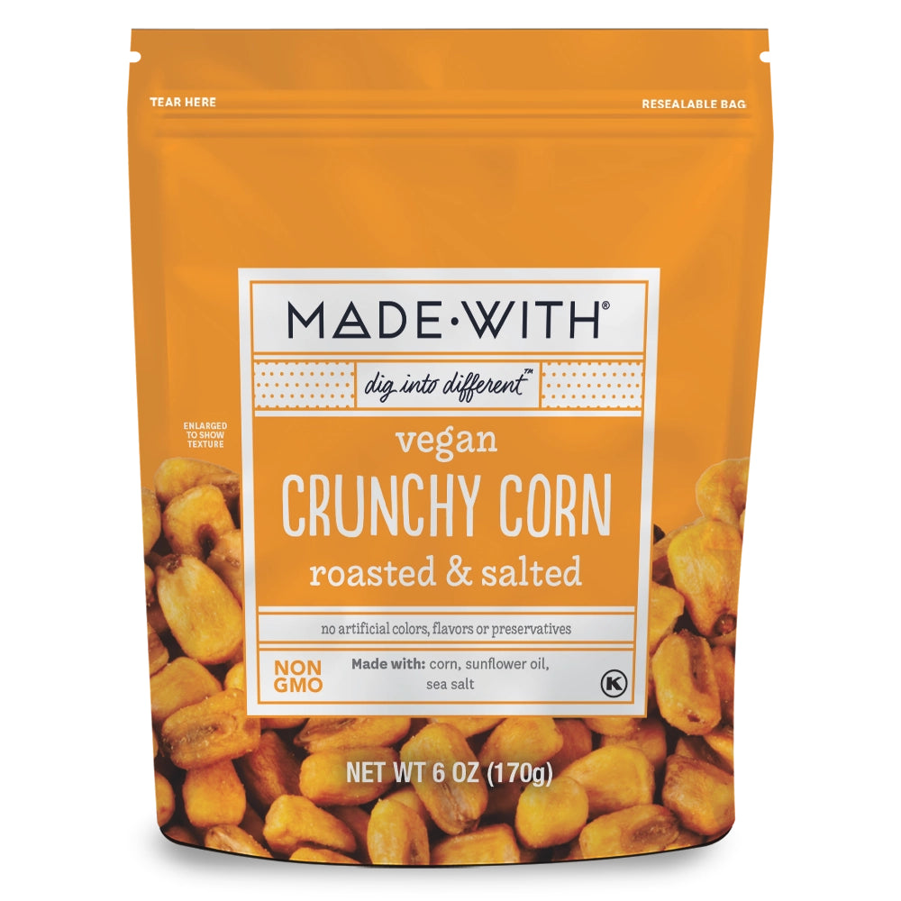 Made With – Vegan Crunchy Corn Roasted & Salted, 6 oz | Pack of 12
