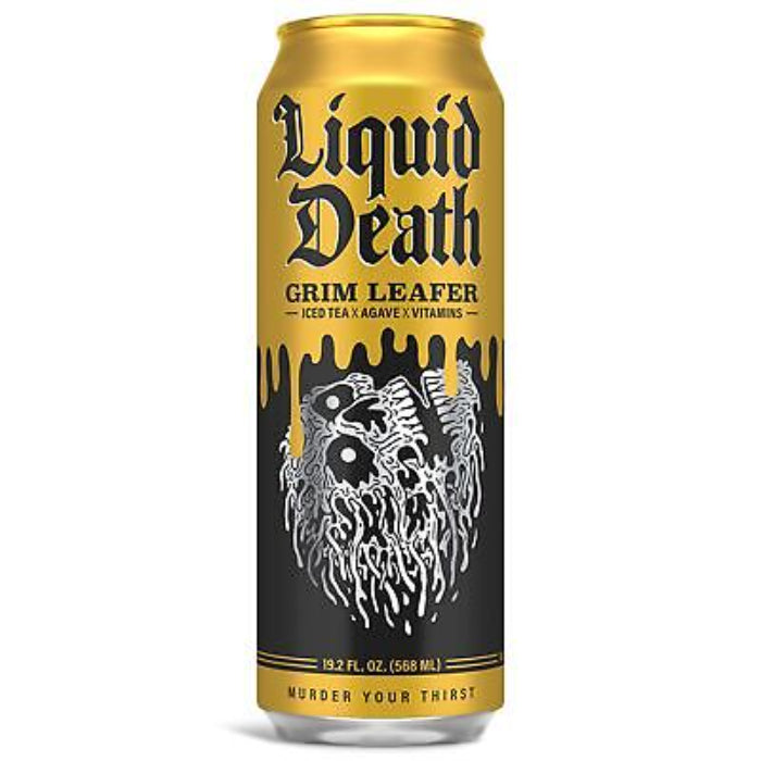 Liquid Death – Grim Leafer Iced Tea, 153.6 Fl Oz | Pack of 3