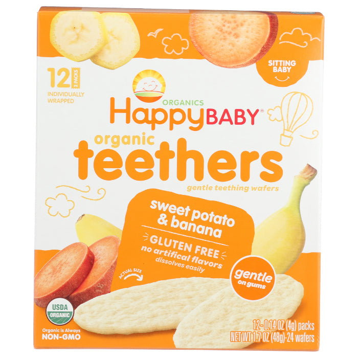 Happy Baby – Wafers Banana & Sweet Potato Organic 1.7 Oz – (Pack of 6)