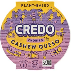 Credo Foods – Queso Cashew Chorizo, 9 Oz (Pack of 6)