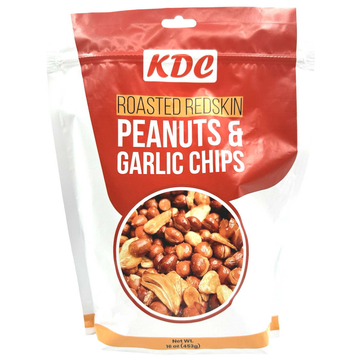 KDC – Roasted Red Skin Peanuts & Garlic Chips – 16 OZ
