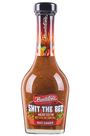 Bunsters Shit the Bed 12/10 Heat Hot Sauce, 8oz.