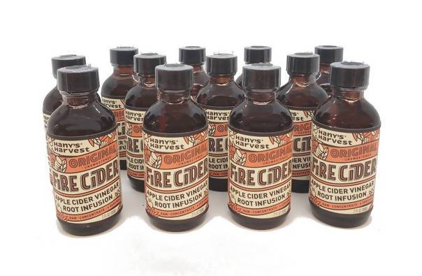 Original Fire Cider (Unsweetened Apple Cider Vinegar Root Infusion) Bottles – 16 x 2oz
