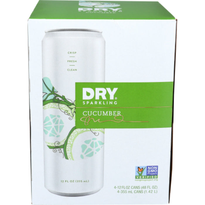 Dry Soda – Dry Cucumber Sparkling Can 4 Pack, 48 Oz (Pack of 6)