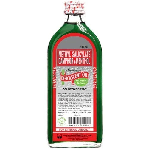 Efficascent Oil – Methyl Salicylate Camphor + Menthol – Counterirritant – 100 ML
