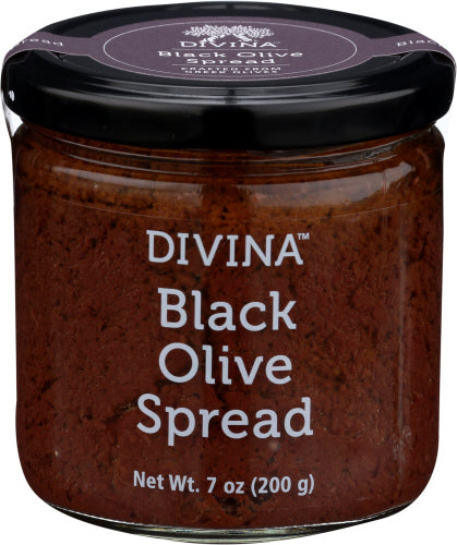 Divina – Black Olive Spread, 7 Oz (Pack of 12)