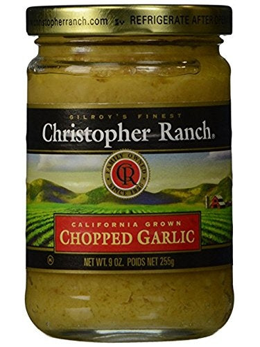 Chopped Garlic 9 oz Christopher Ranch Gilroy California