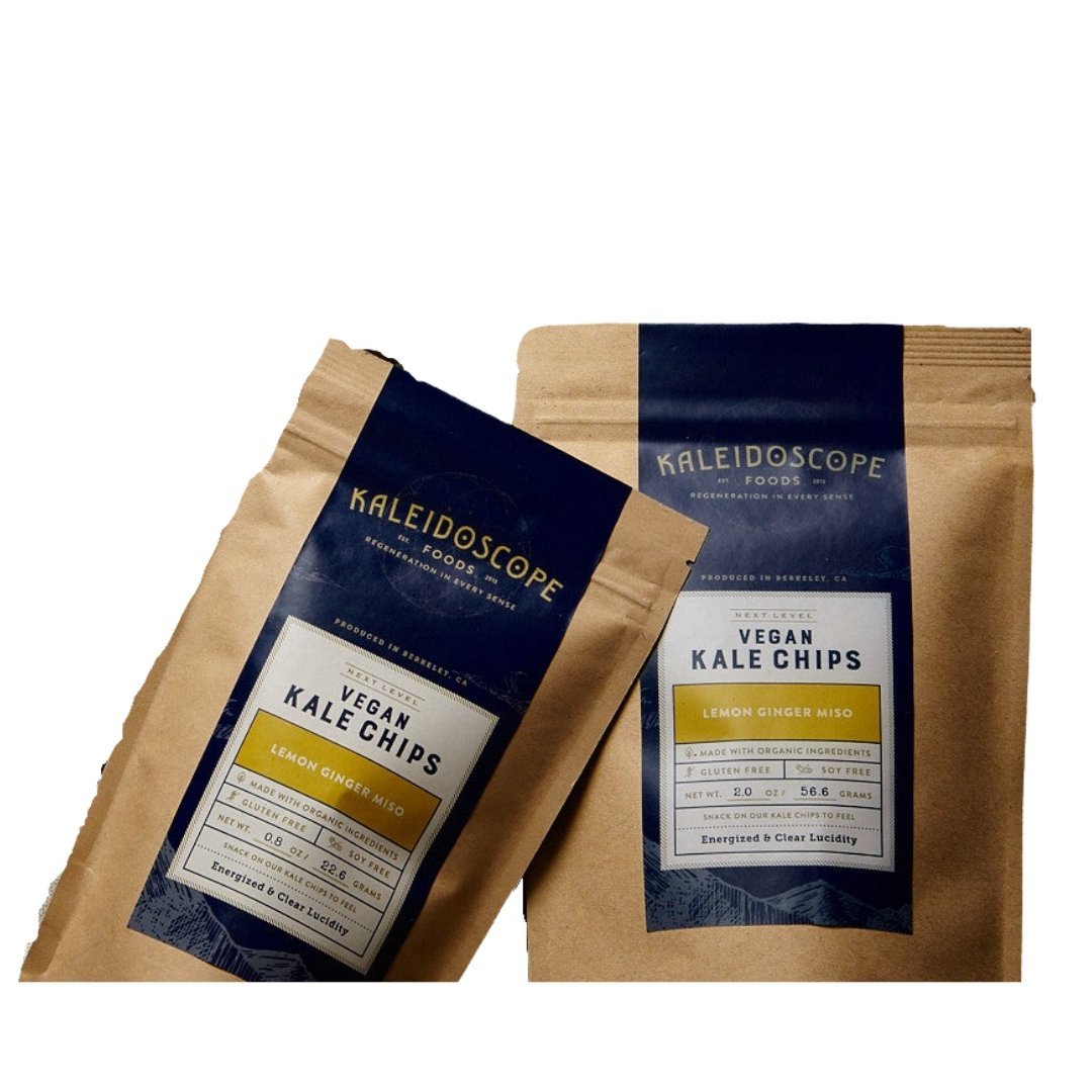 Lemon Ginger Miso Vegan Kale Chip Bags – 12 x 2oz