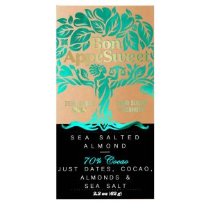 Bon AppeSweet Date-Sweetened Sea Salted Almond Chocolate Bars – 12 x 2.2 oz