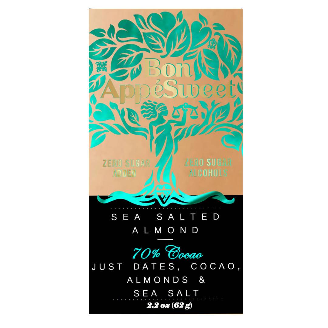 Bon AppeSweet Date-Sweetened Sea Salted Almond Chocolate Bars – 12 x 2.2 oz