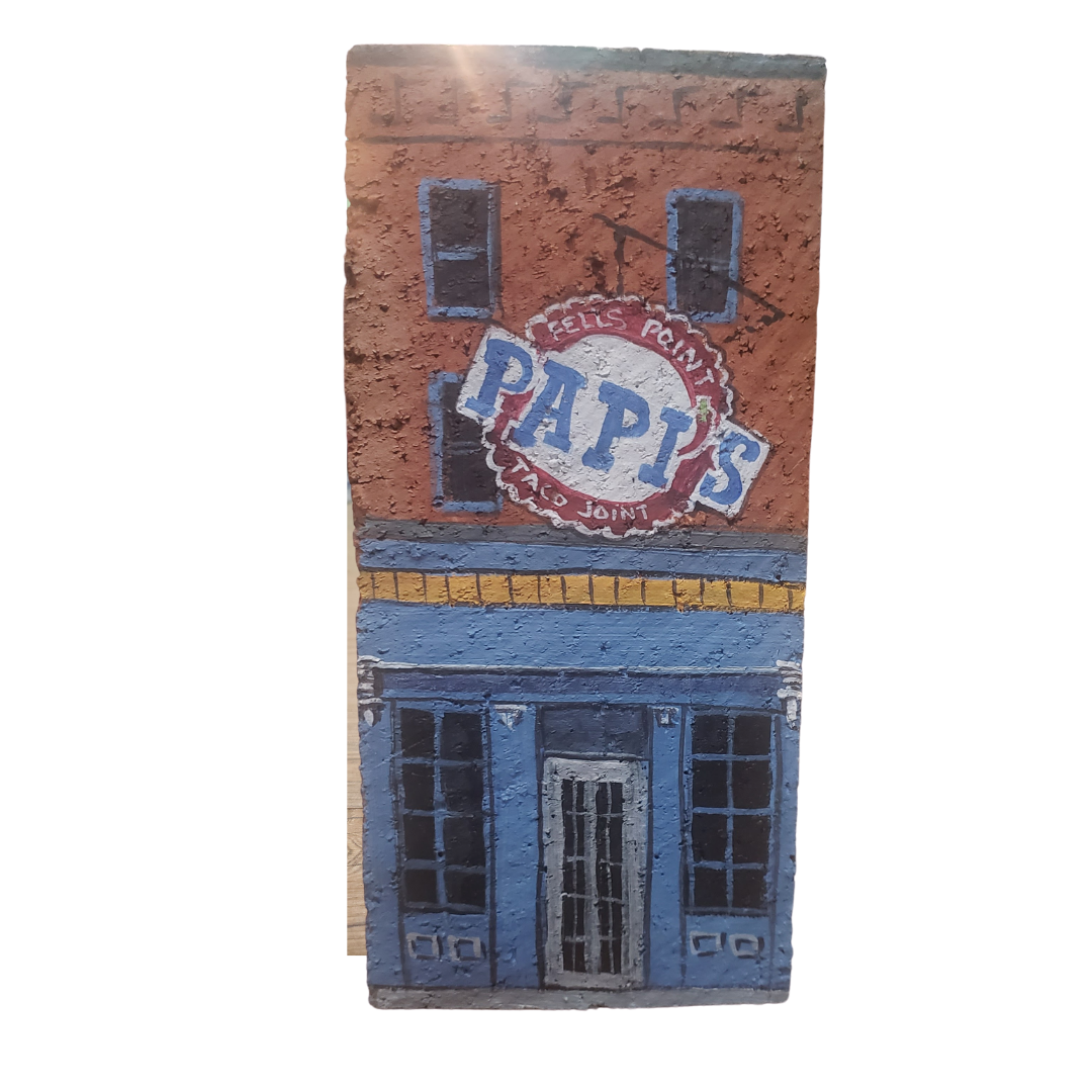 Linda Amtmann Hand Painted Brick- Papi’s Tacos