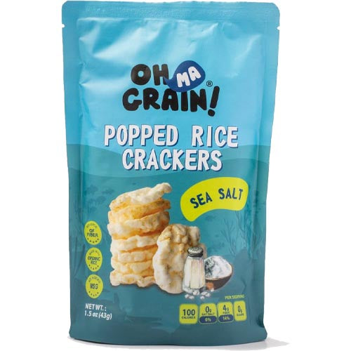 Oh Ma Grain – Popped Rice Crackers – Sea Salt – 1.5 OZ