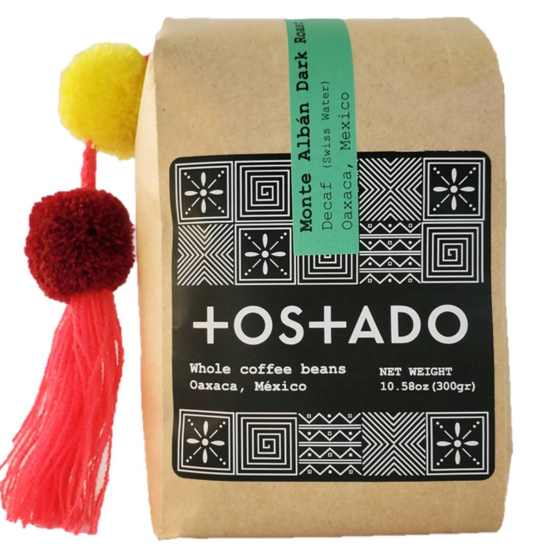 Tostado Monte Alban Coffee Beans (Dark Roast), Decaf – 10 Bags x 10.58oz