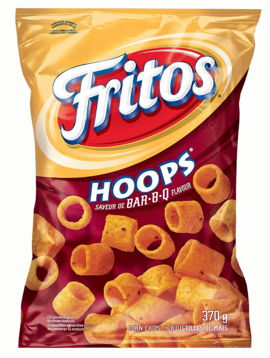 Frito Lay BBQ hoops Corn chip 70g Canada (Case of 12)