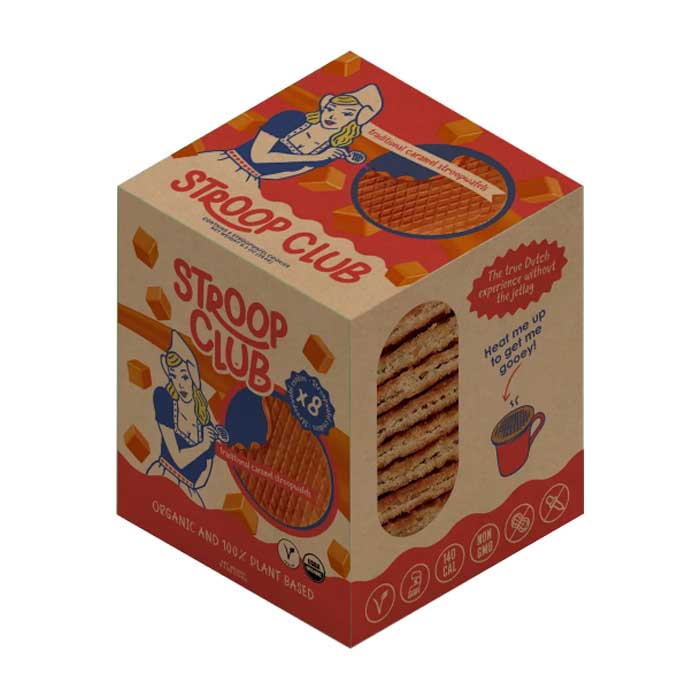 Stroop Club – Traditional Caramel Plant-Based Stroopwafel, 8pk