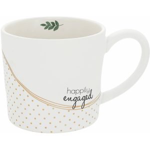 “Happily Engaged” 15 oz Stoneware Mug – A Perfect Engagement Gift