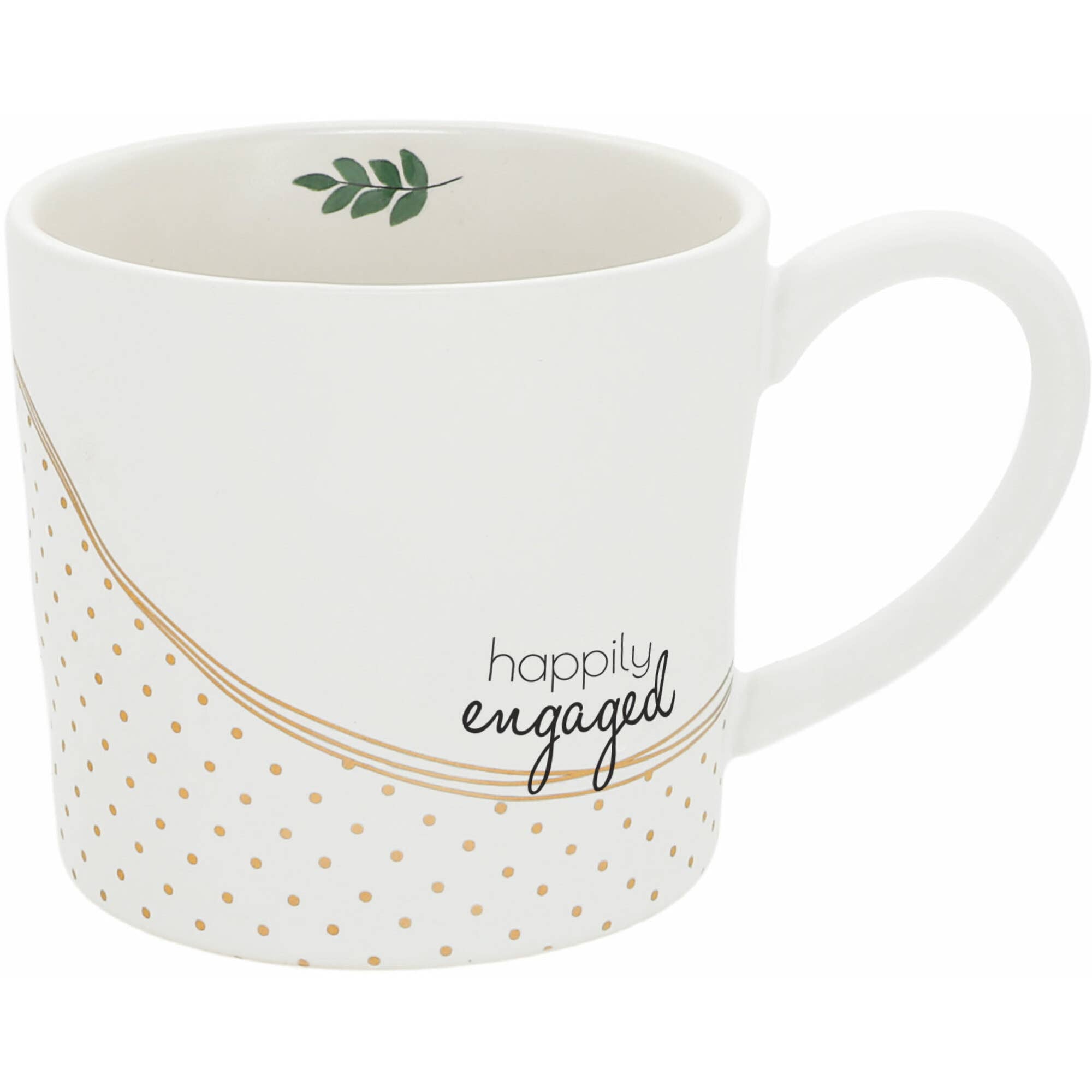“Happily Engaged” 15 oz Stoneware Mug – A Perfect Engagement Gift